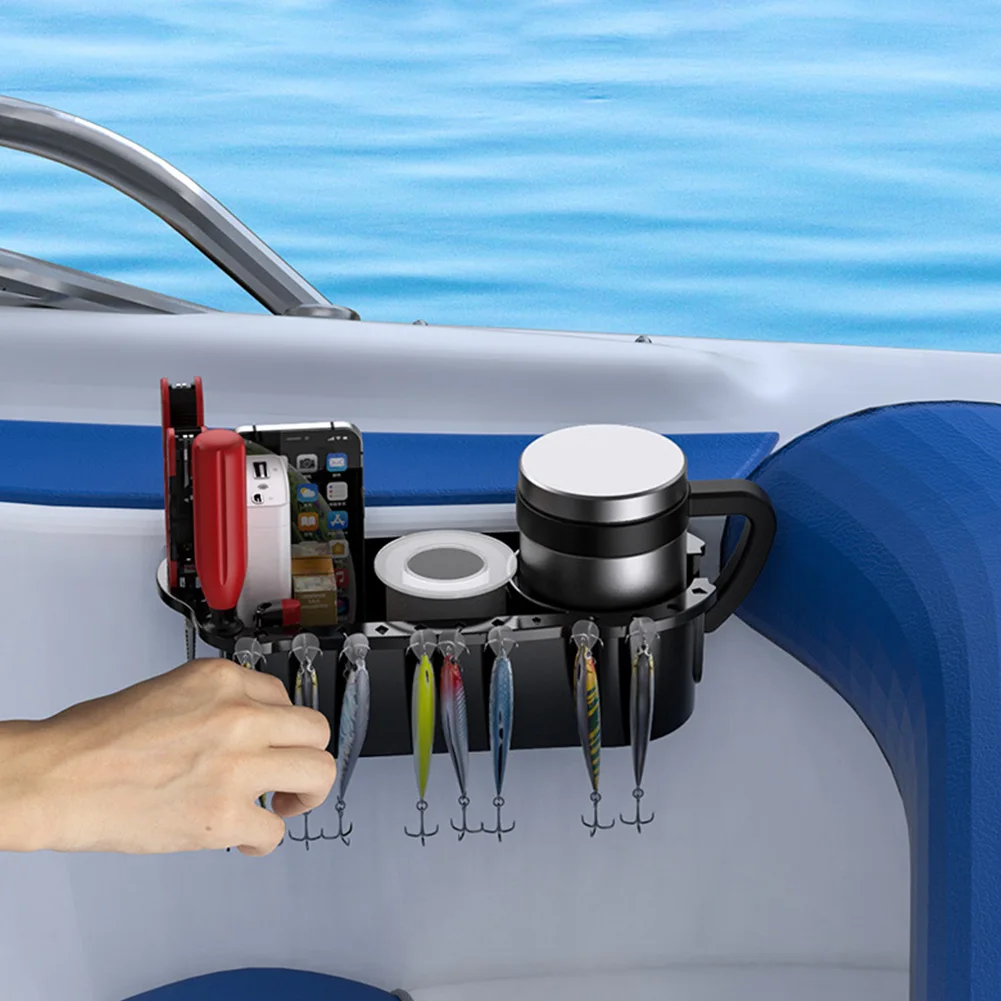 Boat Caddy Organizer Boat Fishing Accessories Can Cup Holder Phone Drink Box Organizer for Boat Kayak Pontoon Bass Boat Jon Boat