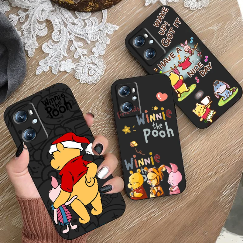 

Cute Pooh Bear Disney For OPPO Find X6 X5 X3 A54S A5 A94 A16 A53S A57 A74 A72 A98 A78 A96 A9 5G Black Soft Phone Case