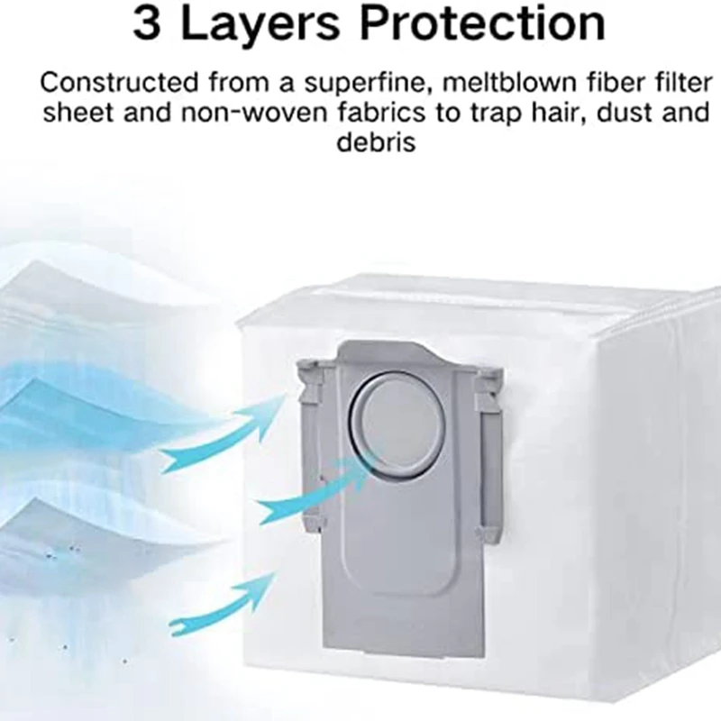 Bolsa de polvo y almohadillas para mopa para Roborock Q7 +/Q7max +/Maxv Q7, acoplamiento al vacío