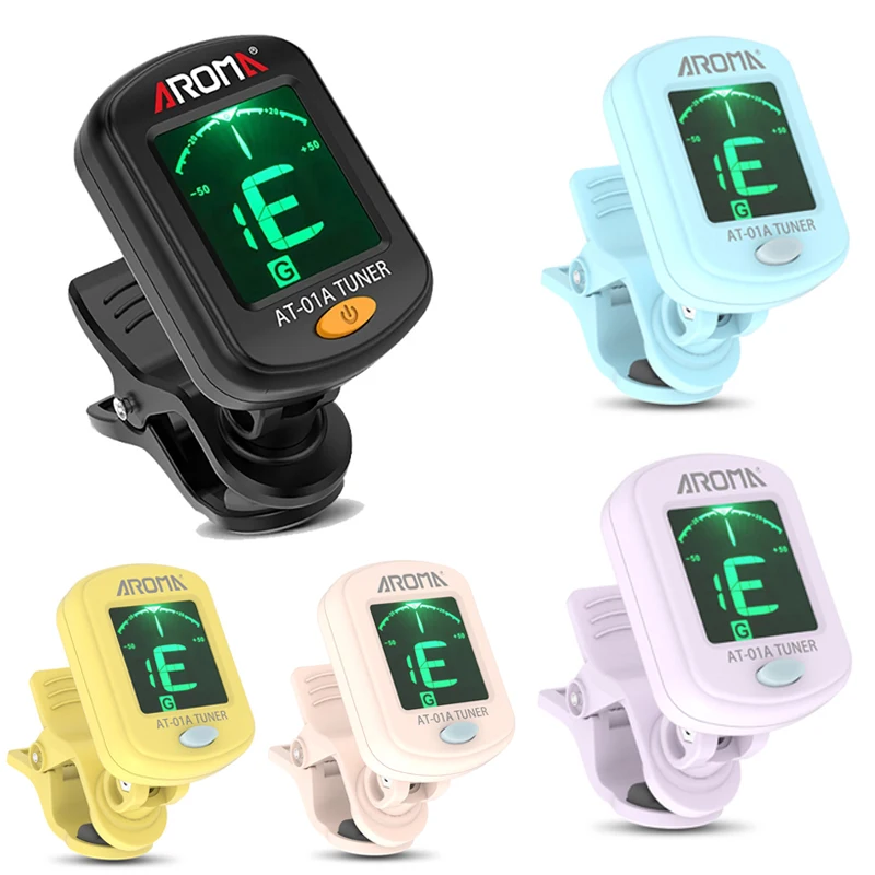 Guitar Tuner Foldable Rotatable Clip-on Tuner High Sensitivity for Bass Ukulele Chromatic Guitar Accessories Color Display ﻿ ﻿