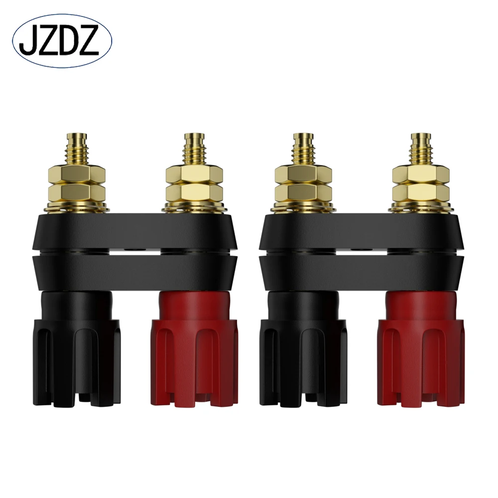 

JZDZ 2PCS Dual Banana Plug Terminals Red Black Connector Amplifier Terminal Binding Post Banana Speaker Plug Jack J.50020