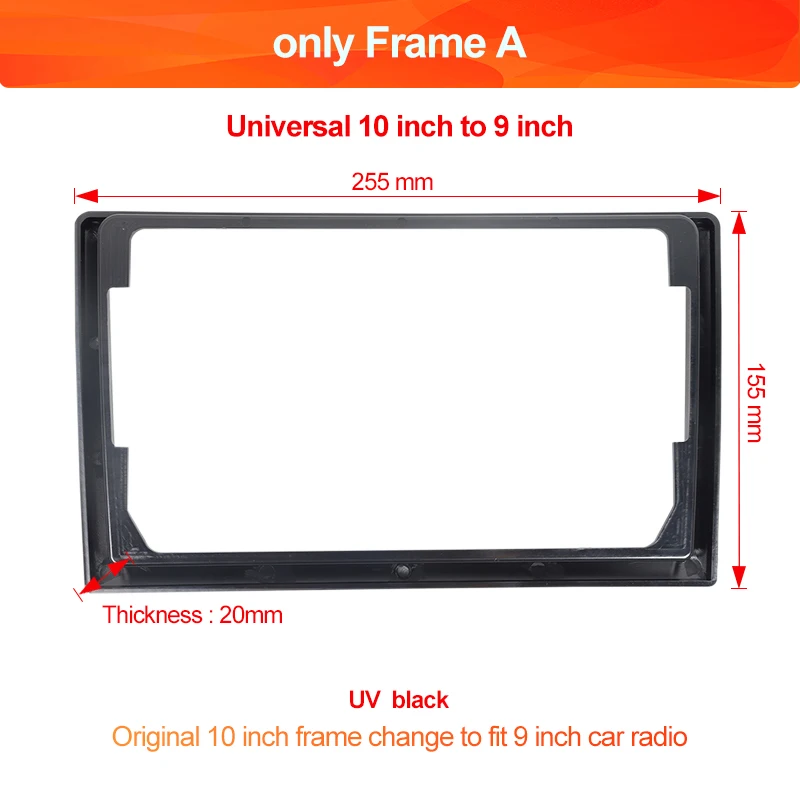 QSZN Frame for 9 To 10 Inch 9 Inch 10 To 7 Inch Switch Frame 2 Din  All Car Models Center Console Radio Android System
