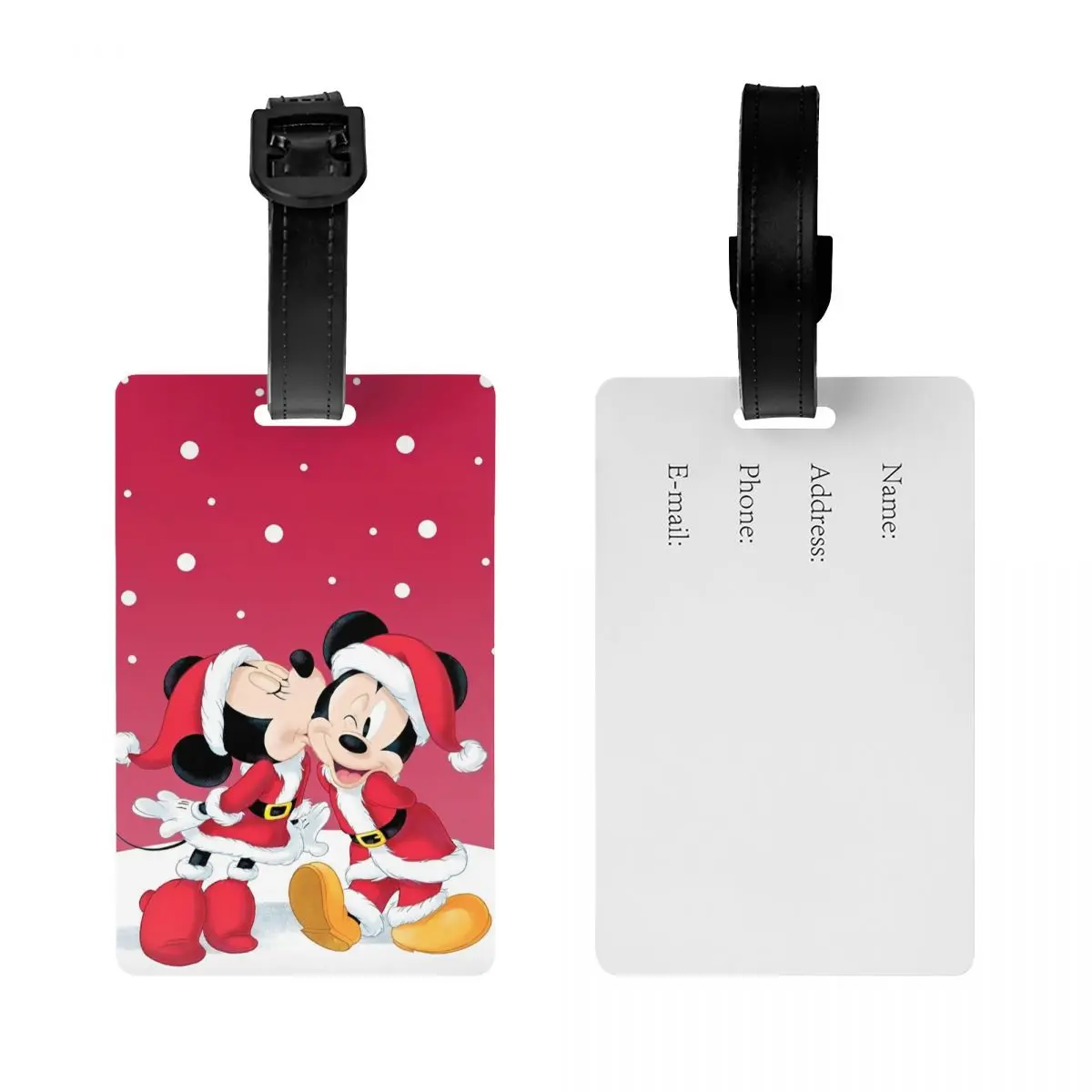 Kawaii Mickey Mouse Christmas Luggage Tag Travel Accessories Holder Boarding Tags Holder Baggage Tag ID Address Baggage Tag Gift