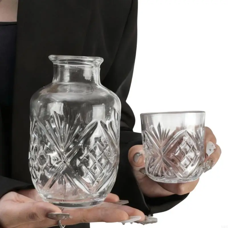 Elegant Embossed Glass Goblet Set Large Capacity Ergonomic Drinking Cups Club Drinkware For Parties And Gatherings X3UC