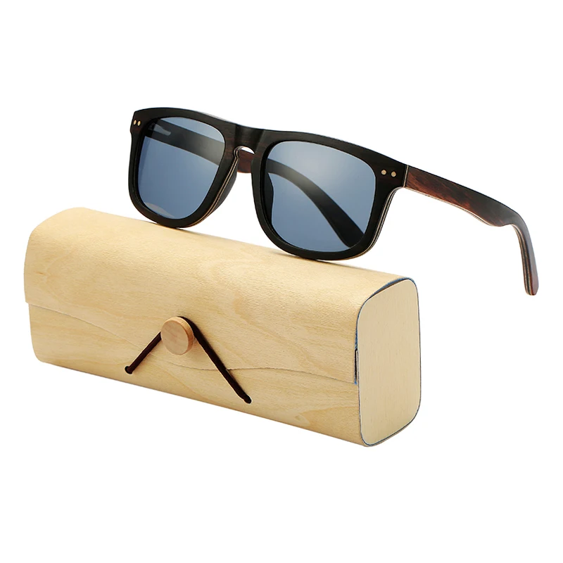 

2022 New Handmade Wood Sandwich Square Sunglasses Men Women Polarized Mirror Sunglasses