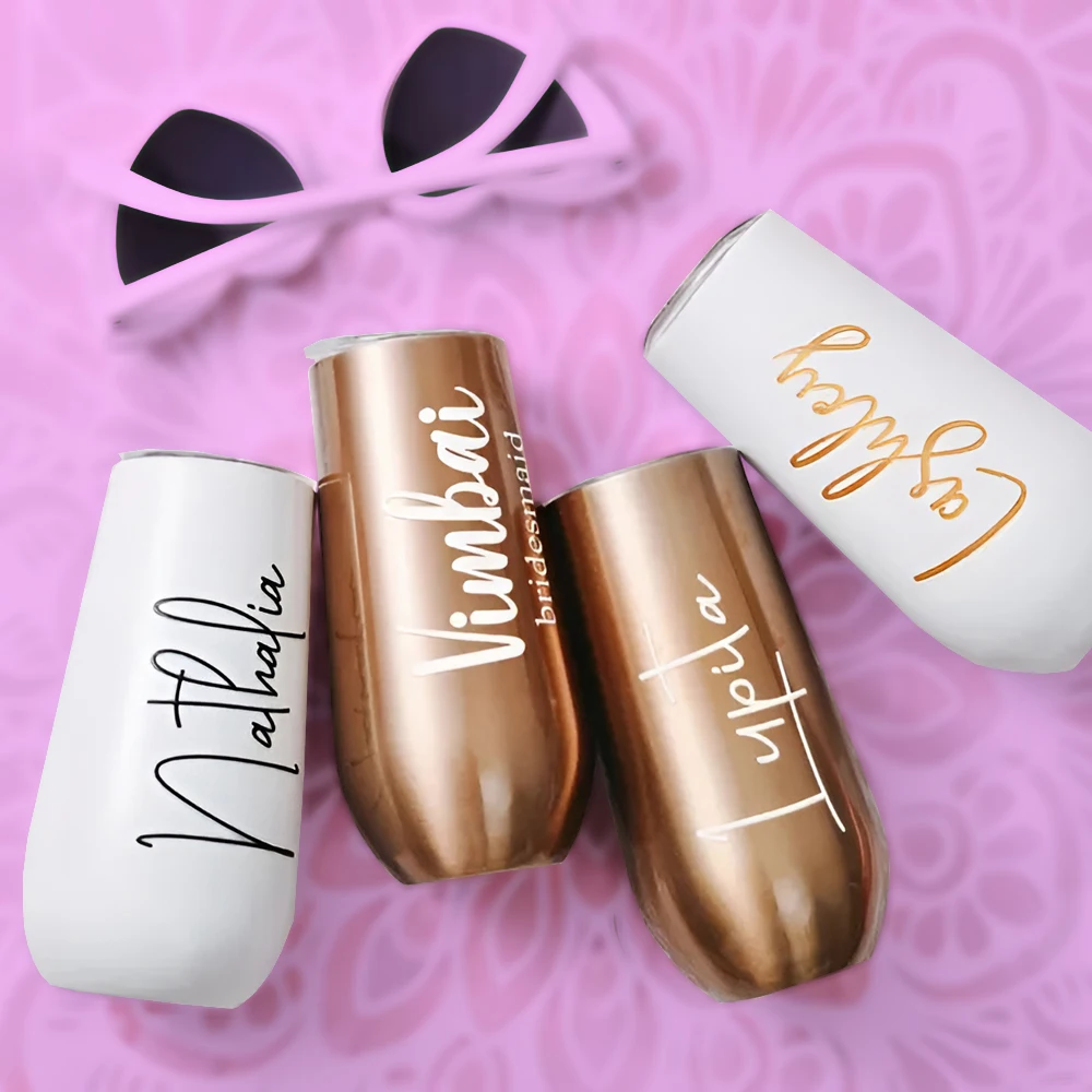 

Stainless Steel Wine Glass Personalized Coffee Cup Bridesmaid Glasses Custom Cups for Wedding Bridesmaid Gifts, Hen Party Gifts