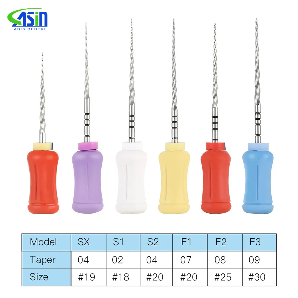 6Pcs/Box Dental Endodontic NiTi Hand Use Heat Activated Rotary File SX-F3 21/25/31mm Root Canal Super Files Dentistry Equipment