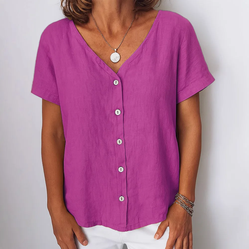 

With V Holidays, Long -sleeved Shirts For Women, Elegant Blouse With Buttons, Smooth Blouse, Loose Informal Tops Female Blouse