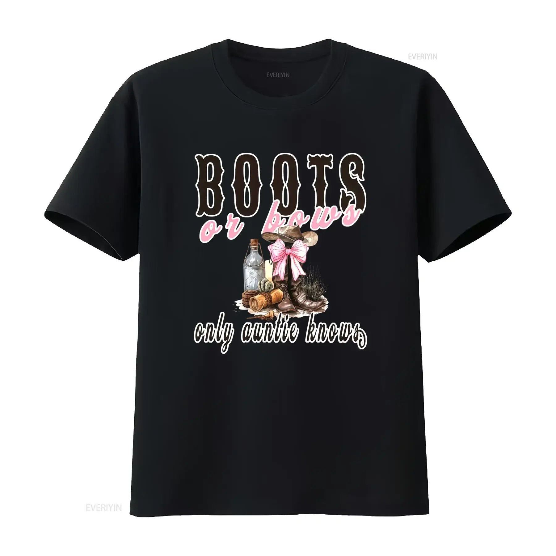 Vintage Western Funny Auntie Boots Or Bows Gender Reveal Print Casual T Shirt vintage Washed Slightly designer clothes