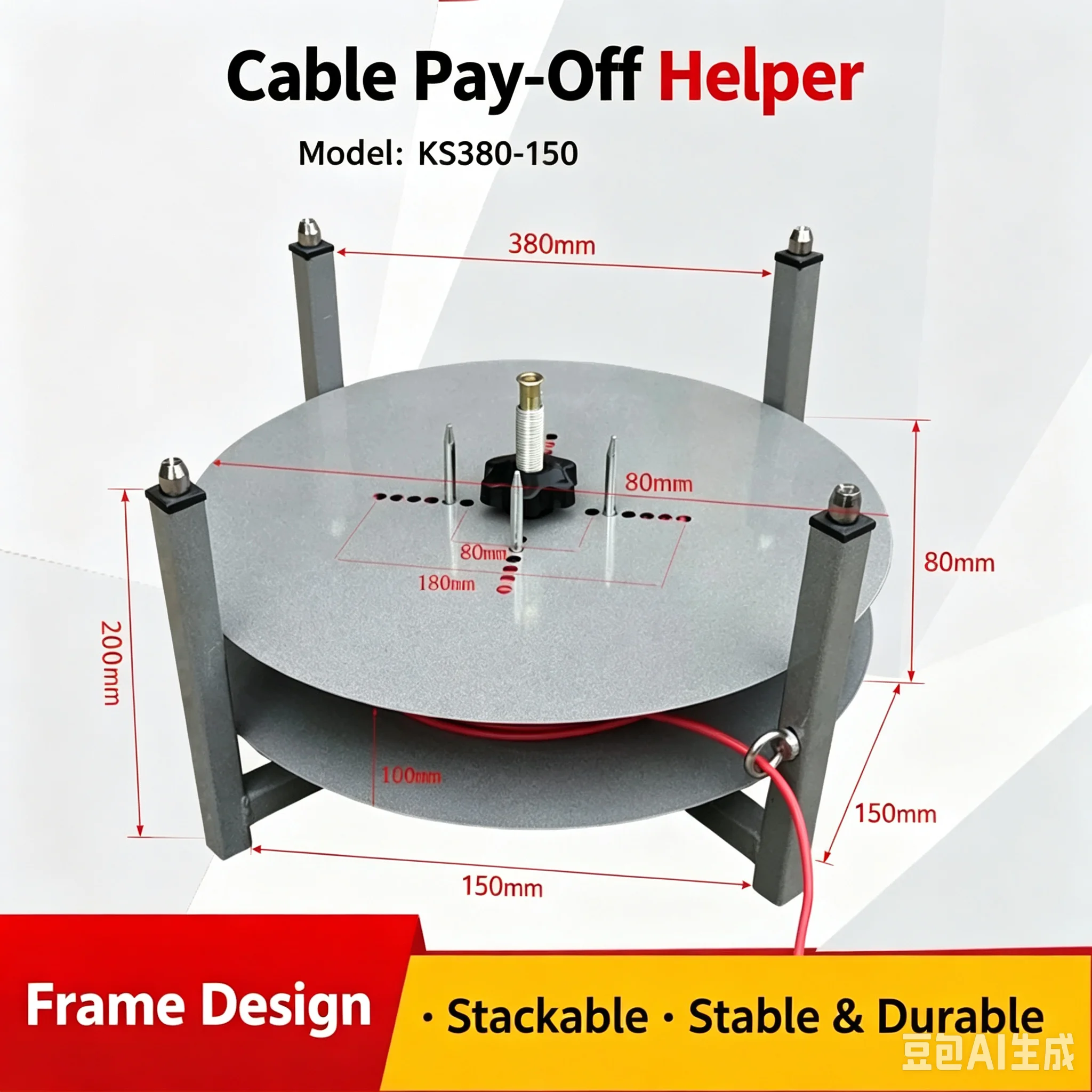 New Cable Reel Stand Portable Wire Fiber Pay-off Rack Outdoor Cable Unwinding Tray Electric Wire Feeding Tool