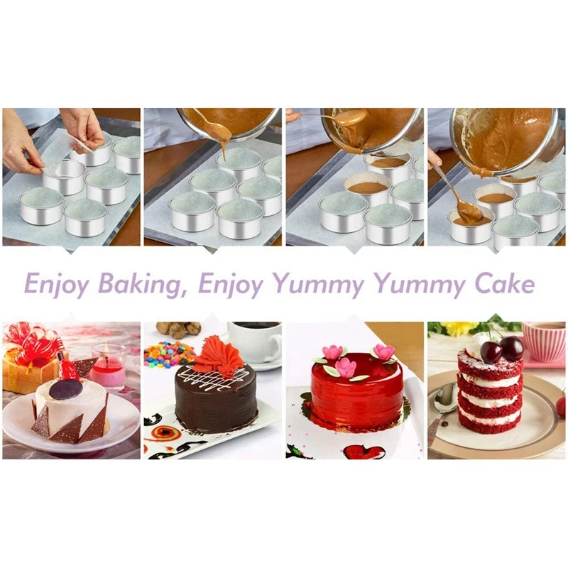 CMHI-4 Inch Cake Pan,6 Piece Mini Cake Pan Round Tier Baking Cake Pans Set For Baking Steaming,Baking Round Cake Pan