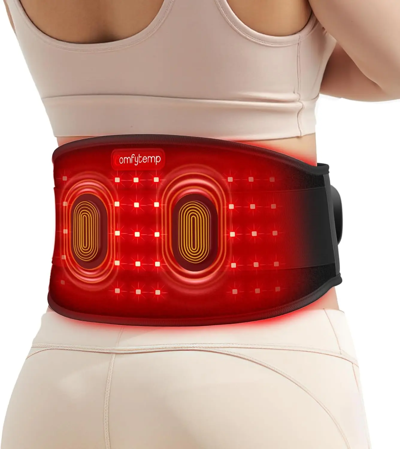 Red Light Therapy Massage Belt with Vibration, Flexible Near Infrared Lower Back Massager for Waist Belly, Gifts for Women