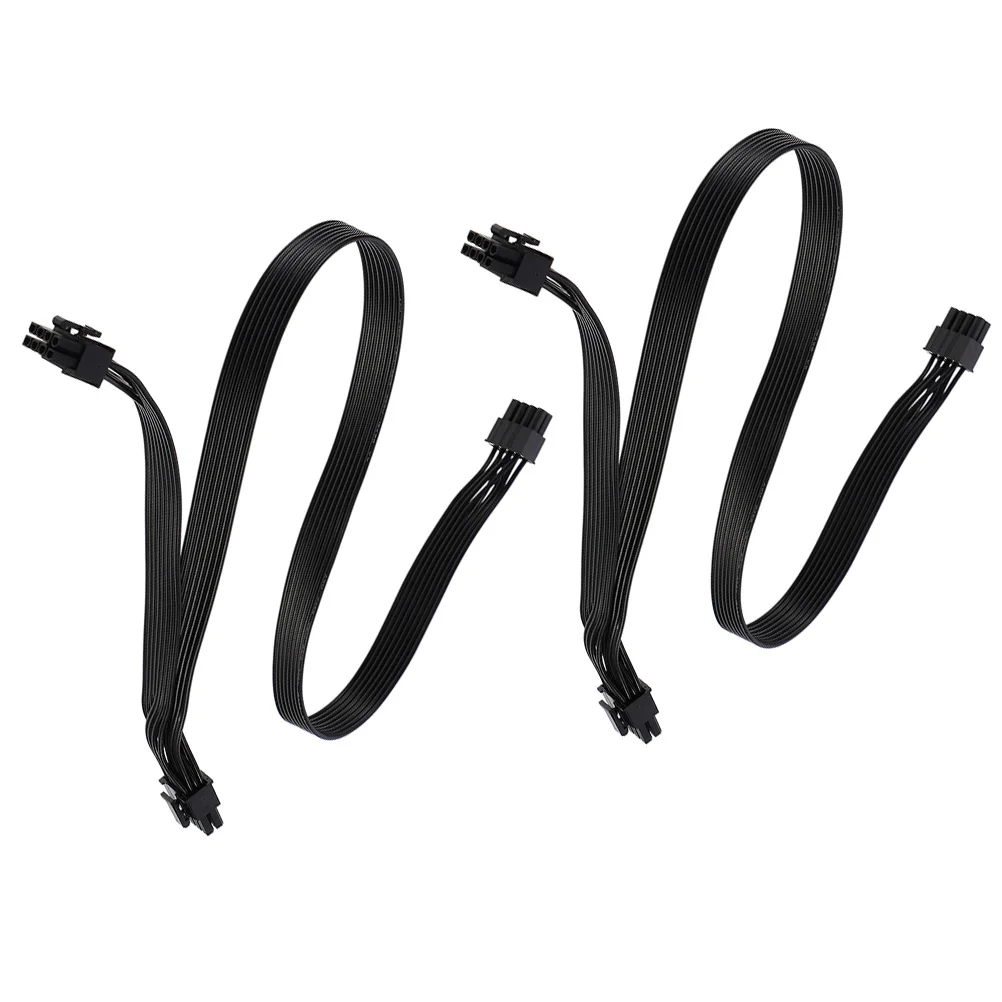 

2Pcs 8 Pin Pcie Power Extension Kit Durable Material Stable Transmission Pci-E Cable Tinned Copper Braided Cable