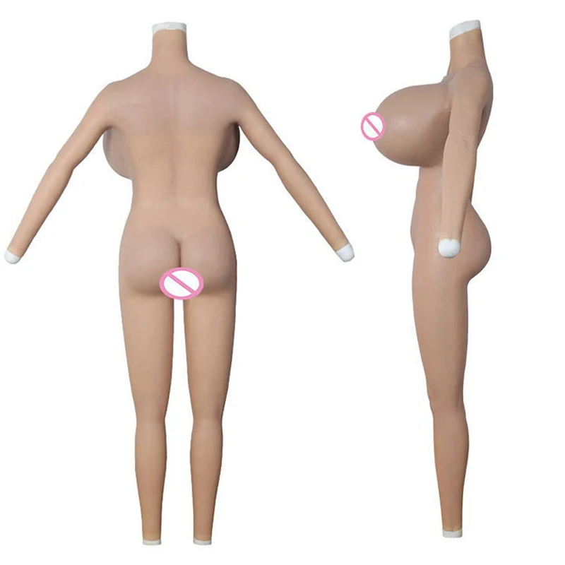 S Cup Silicone Bodysuit with Arms Huge Boobs and Fake Vagina Shapewear Male to Female for Shemale Cosplay Drag Queen Sissy