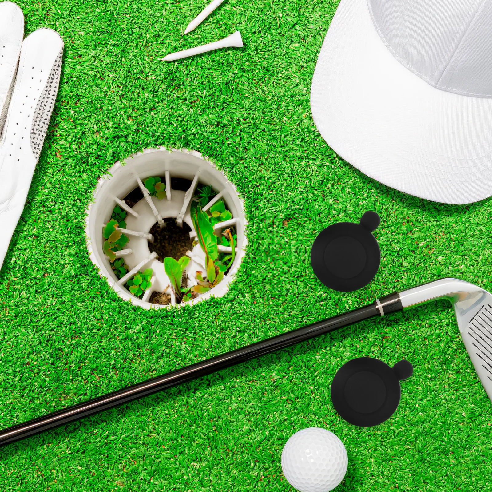 

2Pcs Golf Cap Marker Clip - Red Silicone Ball Position Marker - Portable Golf Hat Accessories for Efficient Game Flow and