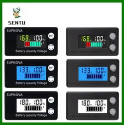 DC 8V-100V Voltmeter 12V 24V 48V 72V Battery Capacity Indicator Lead Acid Lithium LiFePO4 Alarm Voltage Gauge for Car Motorcycle