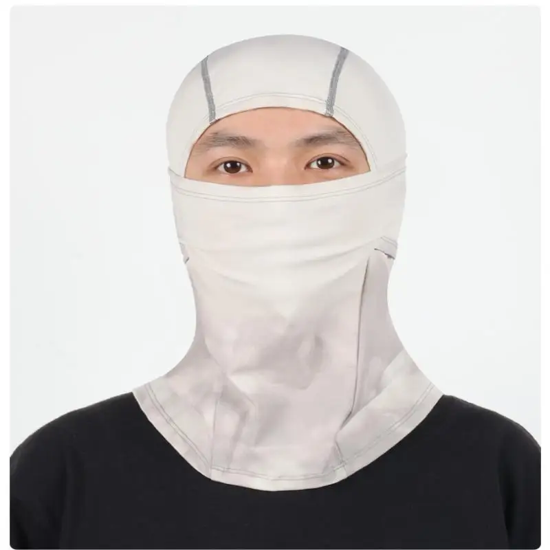 غطاء رأس متغير اللون للتنفس حساس لدرجة الحرارة - قناع ركوب الدراجات في الهواء الطلق مع استشعار حراري متدرج #4