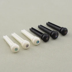 6 Pcs Natural Ebony / Real Bone  Folk Acoustic Guitar Bridge Pins - KR(Origin)