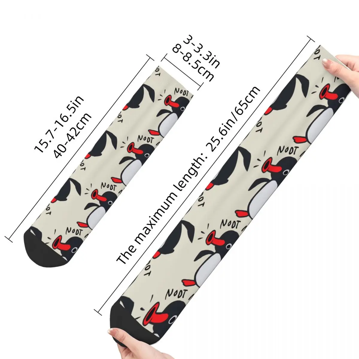 Funny Happy Men's Socks Classic Retro Harajuku Noot Pingu Pinga Penguin TV Hip Hop Novelty Crew Crazy Sock Gift Pattern Printed