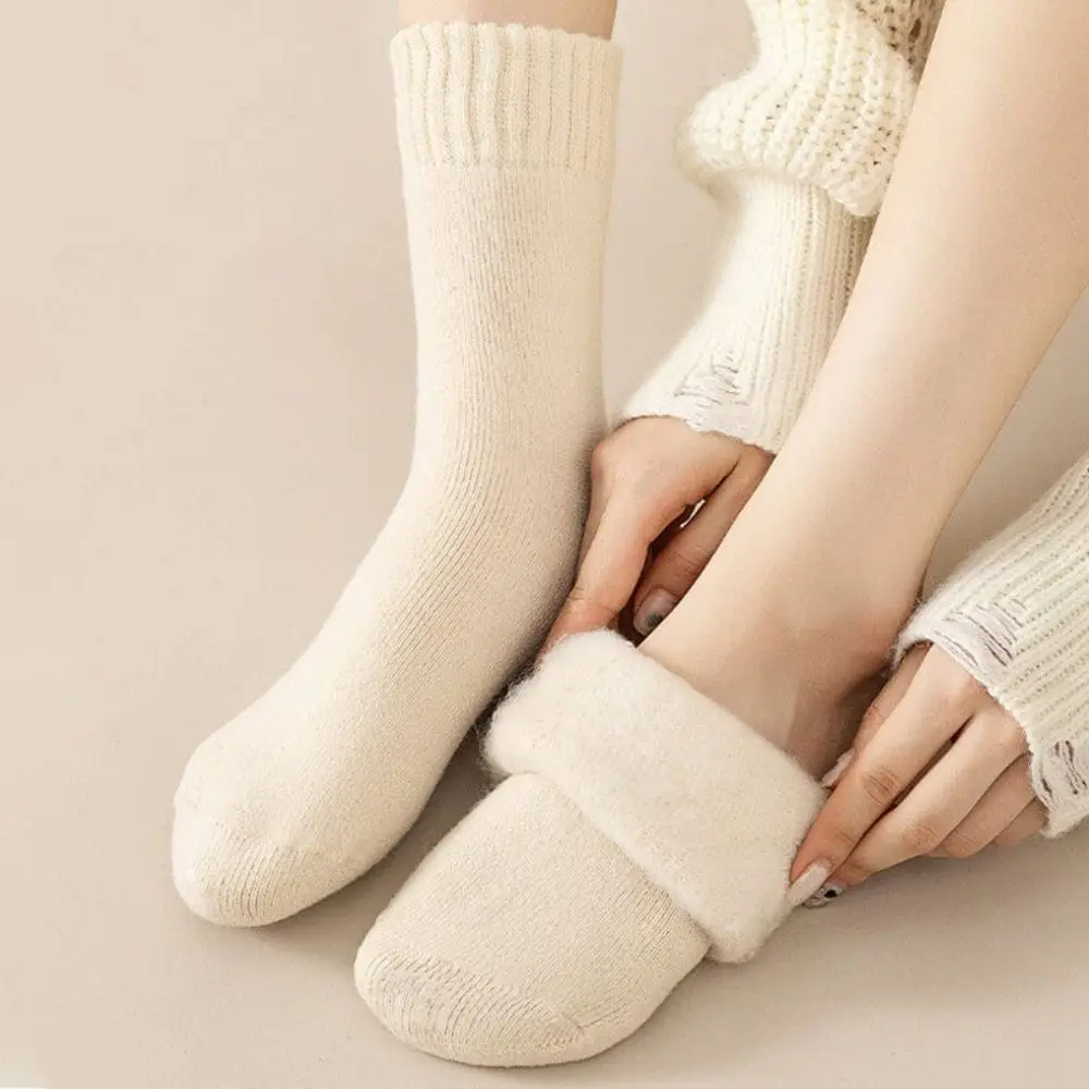 Winter Warmer Polyester Cotton Winter Warmer Thicken Sock Medium Tube Sock Thermal Wool Sleeping Socks Seamless Keep Warm Tool