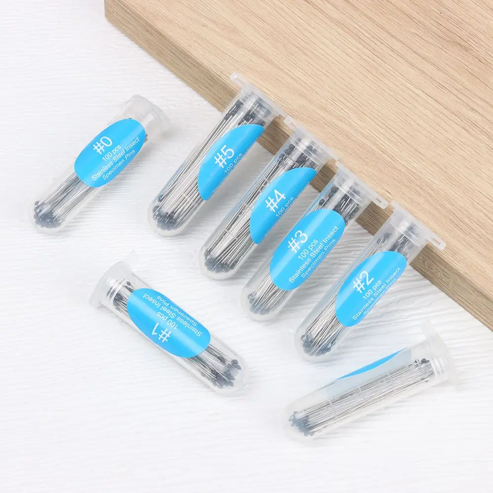 100Pcs Stainless Steel Specimen Needle Insect Pins With Plastic Box For School Lab Education Entomology Body Dissection
