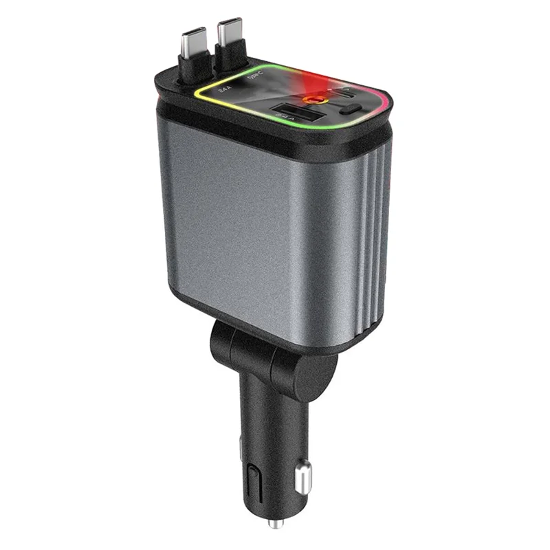

4 In1 Retractable Car Charger With USB Fast Charging Cable Starlight In Auto Roof Atmosphere Light For Iphone
