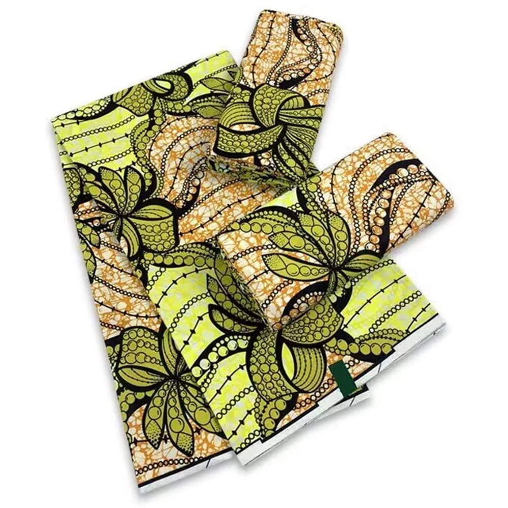 

100% Cotton 6Yards Original Ankara African wax Fabric Veritable Real Wax Fabric Nigeria Style Sewing Dress Craft DIY Material L1