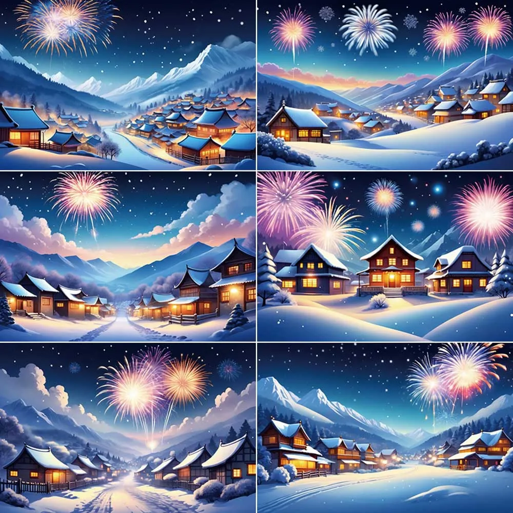 

MOON.QG 2025 New Year Chirstmas Photography Background Snow Fireworks Decoration Photocall Backdrop Baby Studio Photobooth Props