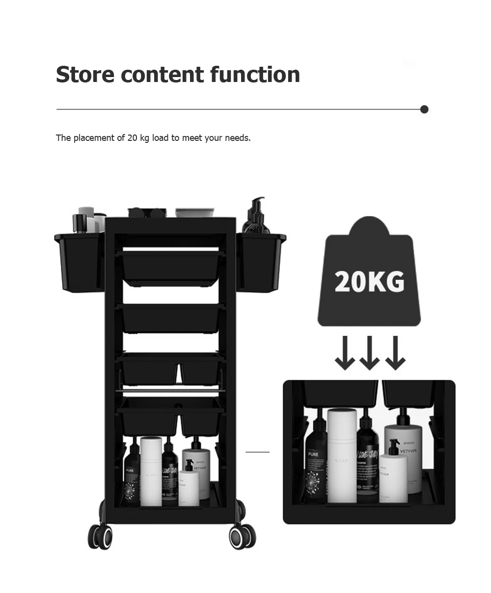 Barbershop Salon Trolley Cart Multi-layer Large Capacity Hairdressing Trolley Splint Curling Iron Storage Shelf Blower Stand