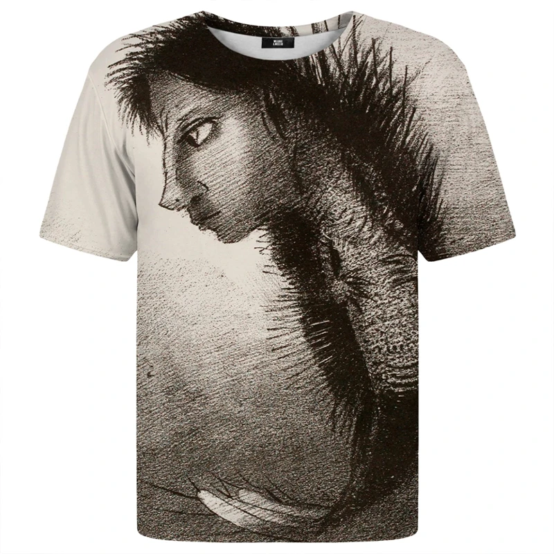 Summer Men's Abstract Gray Monster Gaphic Street Hip Hop T Shirt Casual Short Sleeve 3d Tshirts Fashion Daily Oversized Tee Tops