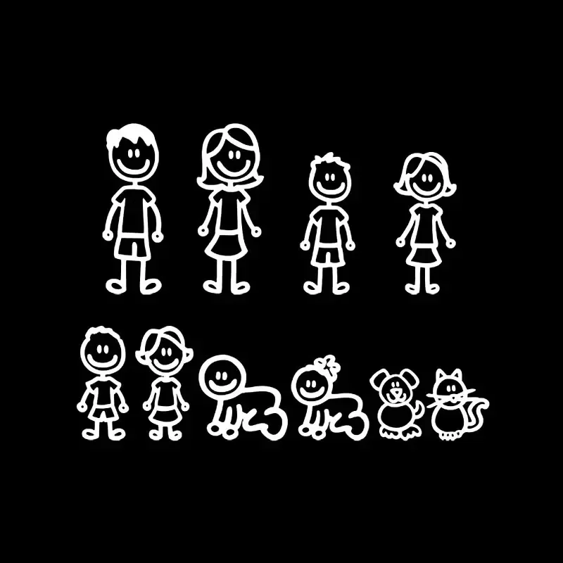 Car Stickers Interesting Family Covering The Body of Fashion Styling Cartoon Creativity Personality Vinyl Decals