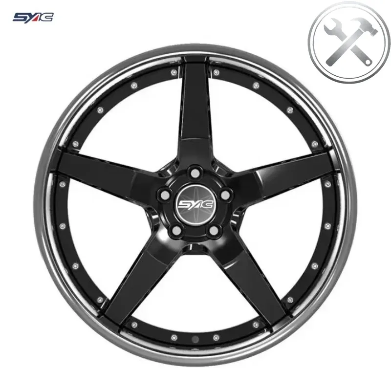 

2-piece Five Spoke 18-22 Inch High Performance Racing Car Wheels Customization Aluminium Alloy Forged Wheels Sports Refit Parts