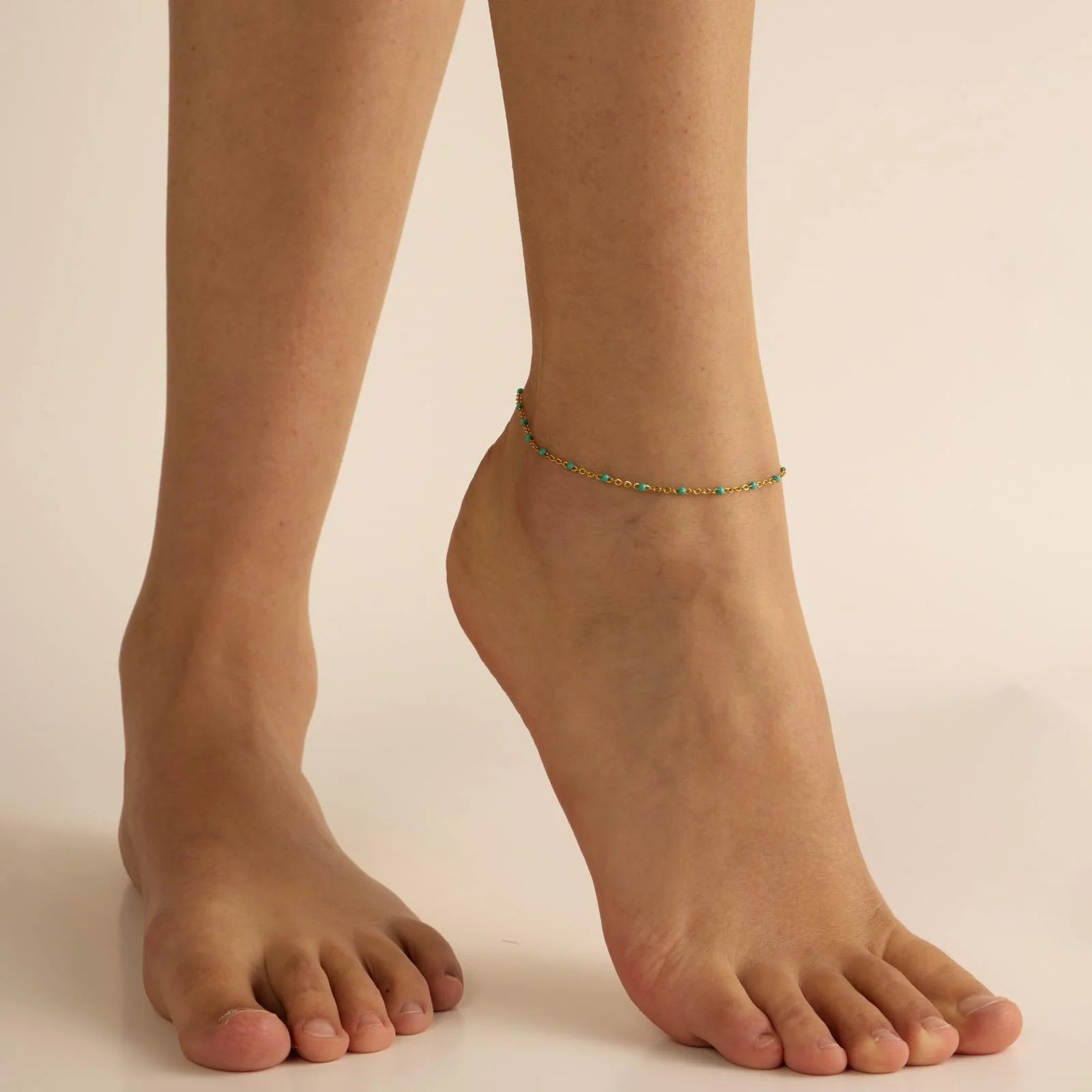 LUXUKISSKIDS Stainless Steel Enamel Beads Anklets Bead Chains Sandal Jewelry Yellow Green Blue For Woman Beach Accessories