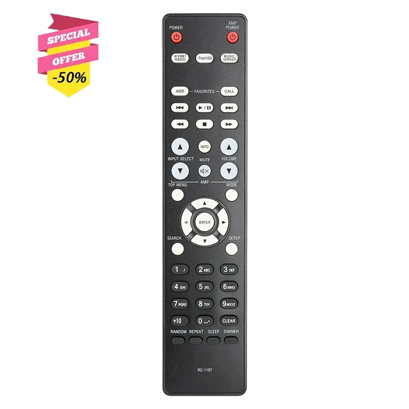 

RC-1197 Remote Control for Denon AV Receiver DNP-720AE DNP-730AE PMA-720 PMA-520AE PMA-720AE Replacement Controller