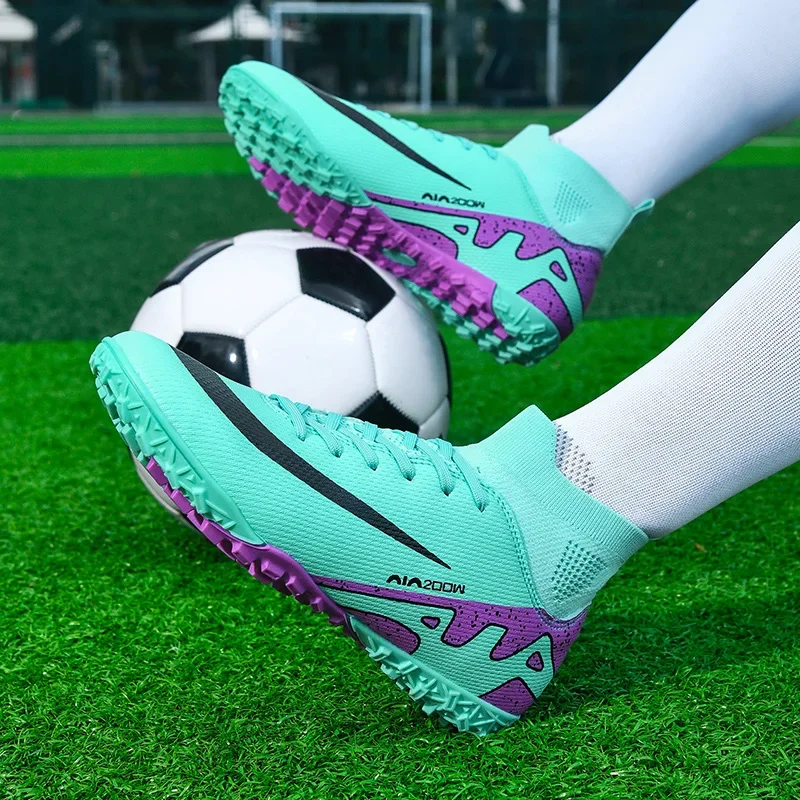 Tênis de futsal masculino profissional marca original rosa bota de futebol unisex indoor turf sapatos de futebol formadores botas futbol