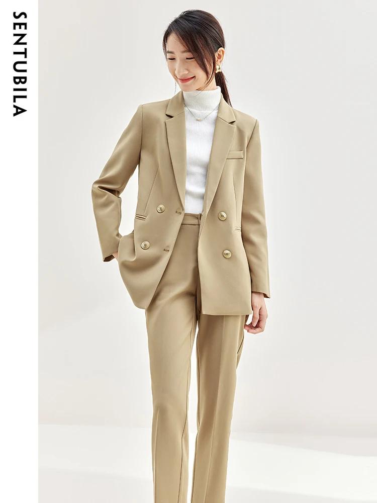 SENTUBILA Women Office Wear Pant Sets Elegant Ladies Blazer Suits Stylish Outfits Two Piece Matching Sets Clothing 133Z50298