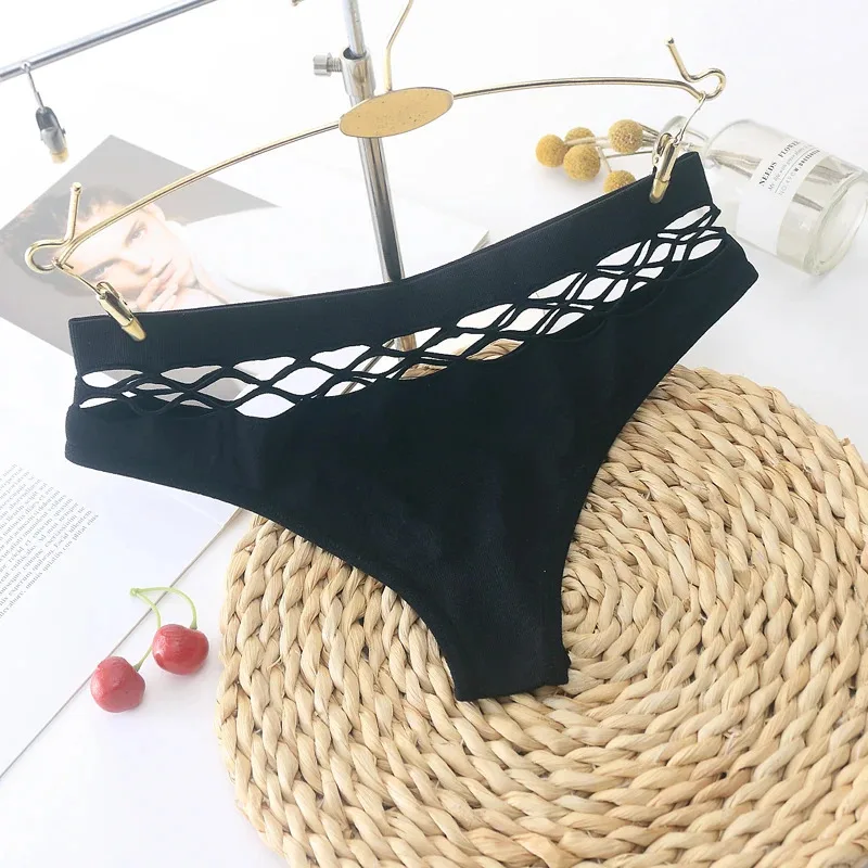 Women's T Pants Underwear Sexy Fishnet Hole Hollow Sports Women's Triangle Thong Fitness Sexy Underwear Women's Seamless - Image 3