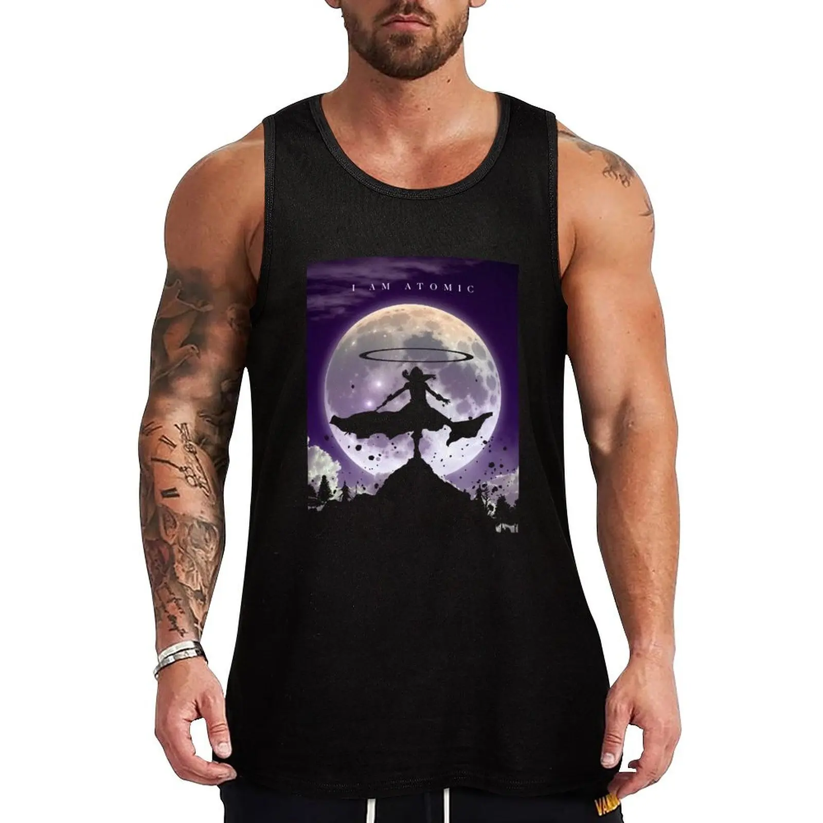 I am Atomic Shadow Silhouette Tank Top Basic Sleeveless Casual Tee Solid Lightweight Top