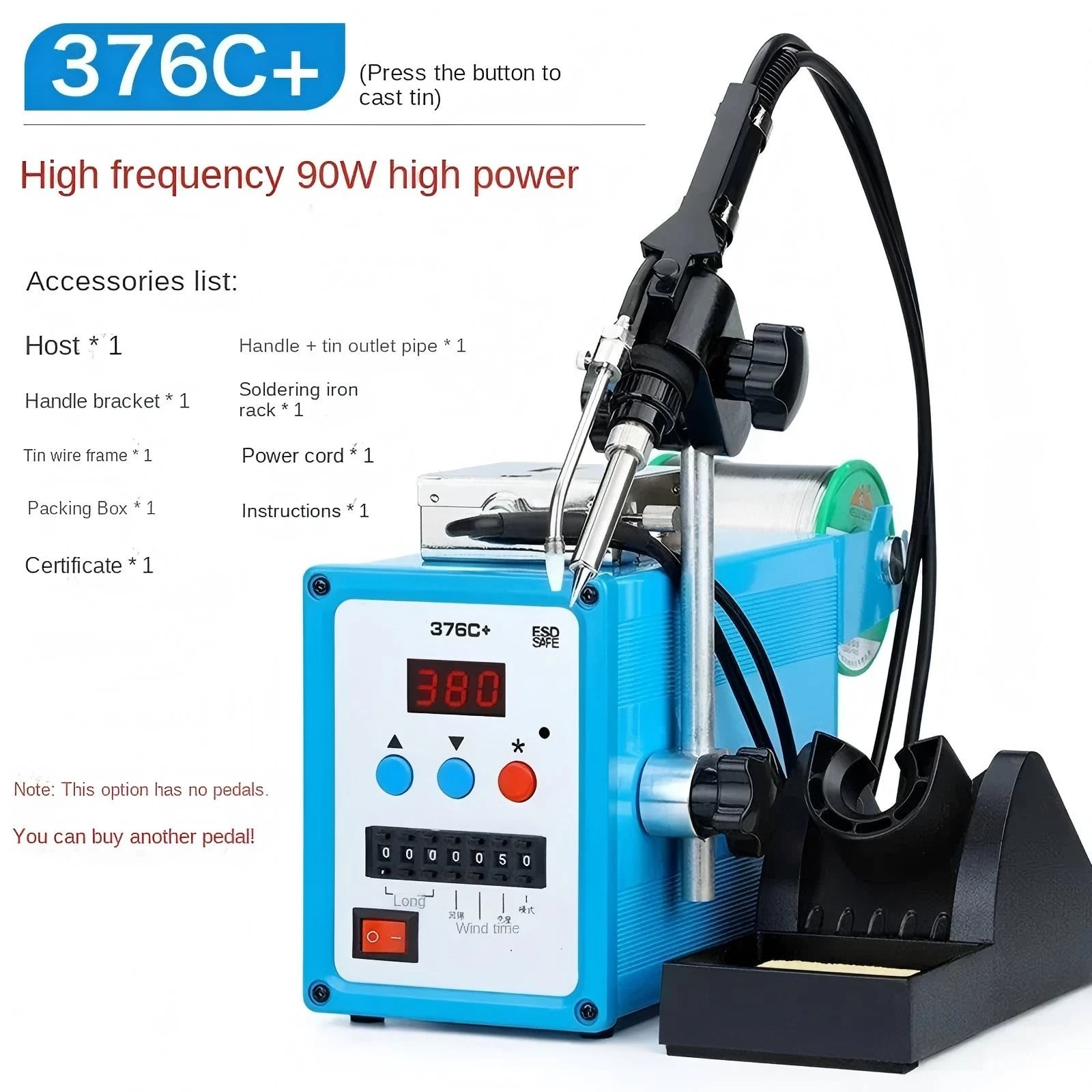 376C Electric Soldering Machine Foot To Send OutThe Tin Inside The Hot Electronic Wiring Point Tin