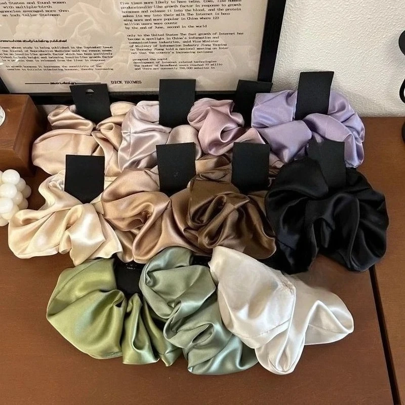 High quality retro oversized 18cm diameter satin hair band, premium hair band headband
