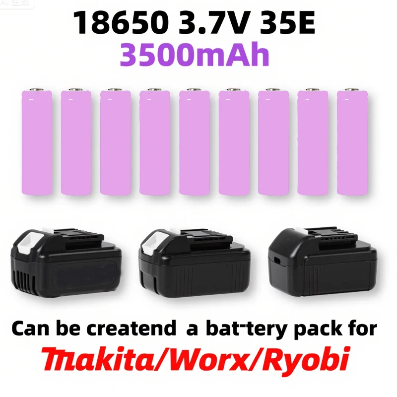 

3.7V 3500mAh INR18650-35E 20A Rechargeable Battery for Flashlight Power Tools Batter