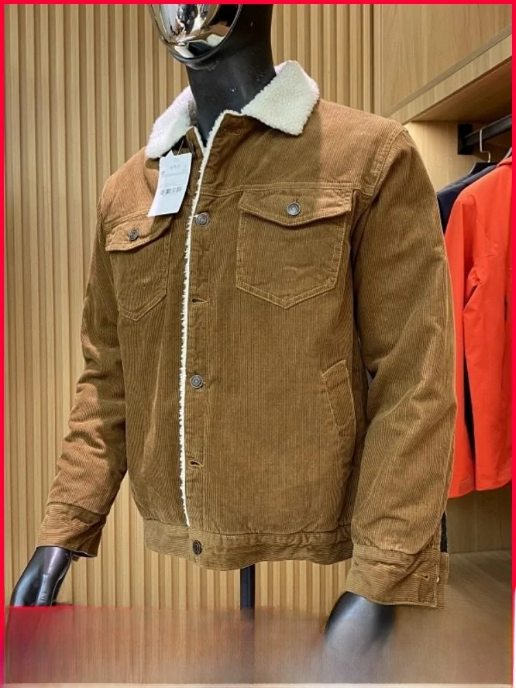 

Thiened Cotton Jaet Men's Winter New Warm Collar Coat Stand Fit Button up Youth Trend Autumn Winter Faion Casual Wear