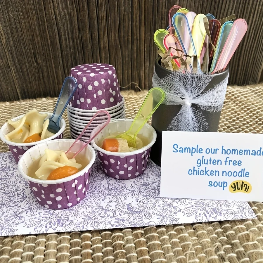100 Stück bunte gepunktete Backförmchen – Mini-Papier-Cupcake-Einlagen und Muffin-Einlagen in verschiedenen Farben für Geburtstagsfeier, Hochzeit