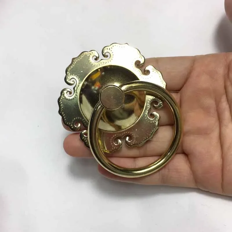 

1PC Flower Shape Door Knockers Brass Cabinet Door Knobs Drawer Ring Pulls Furniture Accessories Handles Handles for Furniture