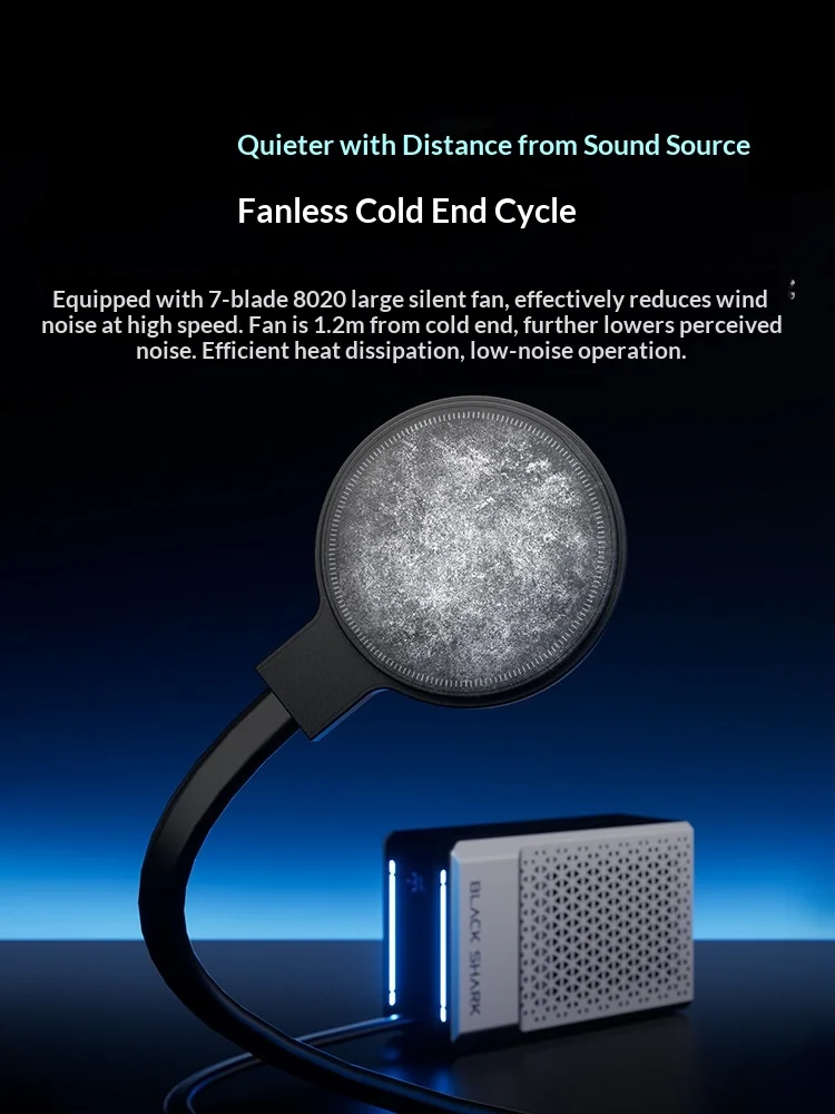 Black Shark Cooler 6 Ultra Liquid Cooling Phone Cooler Low Noise Semiconductor Cooling Fan Magnetic Liquid‑Cooled Phones Cooler