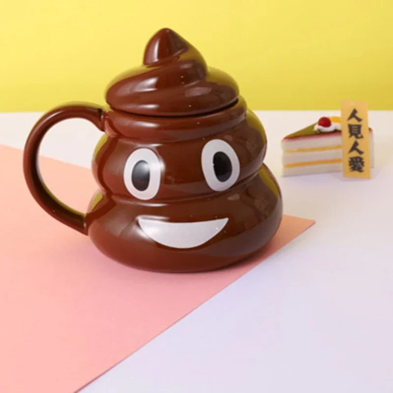 Spoof Poop Ceramic Mug Porcelain Coffee Cups Funny With Lid Teaware Cafes Coffe Ceramic Cup Personalized Gifts Drinkware Gift