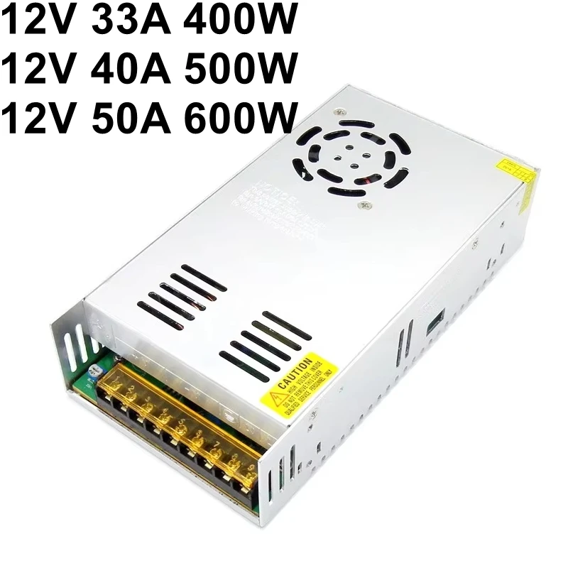 DC 12V Switching Power Supply 50A 600W 40A 500W 400W Regulator 110V 220V AC Surveillance Source Adapter For Led Strip Lamp Light