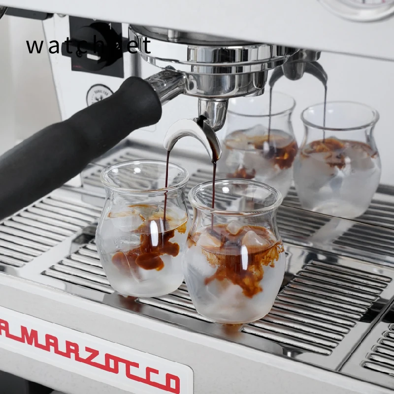 watchget Coffee Cup 150ml mini Glass Coffee Cup Coffee Pour Over Cup Heat Resistant Tea Milk Cup Barista Tool Coffee Accessories