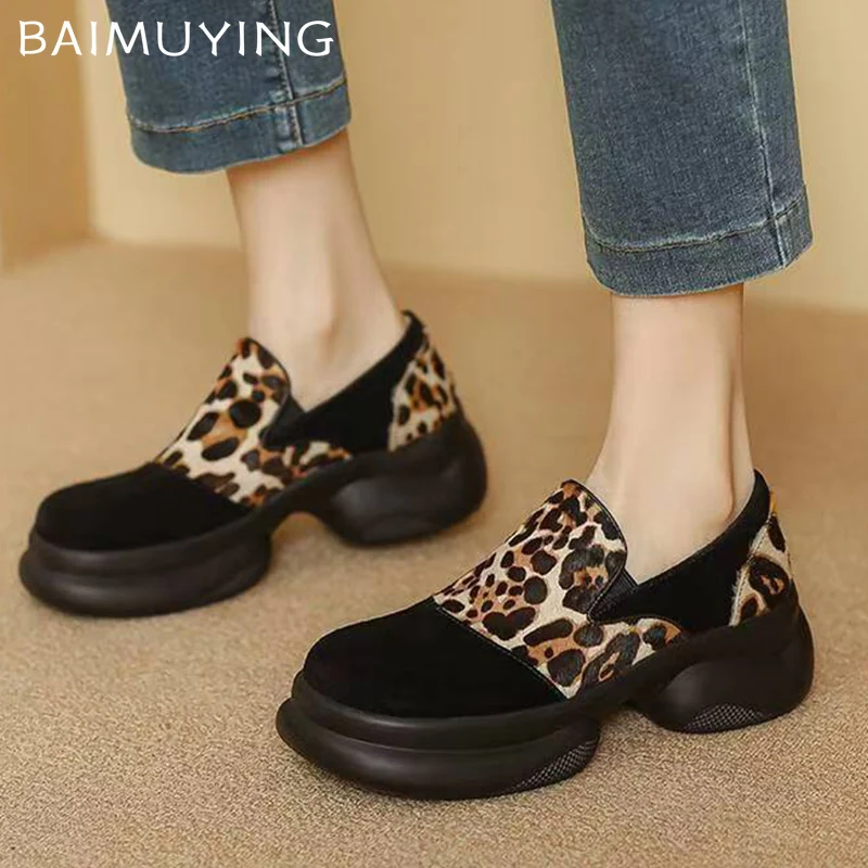 Platform Women Loafers Shoes Mid Heels Designer Casual Shoes Autumn Fashion Shoes 2024 Trend New Brand Walking Chaussures Femme