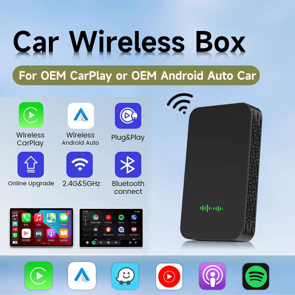 New Wireless Apple CarPlay and Android Auto Adapter Activator 2-Channel USB Dongle for Audi Benz VW Volvo Kia Honda Toyota Ford